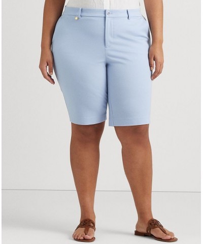 Plus Size Two-Way Stretch Bermuda Shorts Pebble Blue $44.75 Shorts