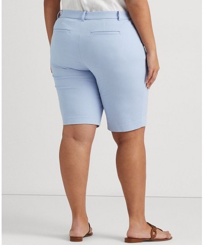 Plus Size Two-Way Stretch Bermuda Shorts Pebble Blue $44.75 Shorts