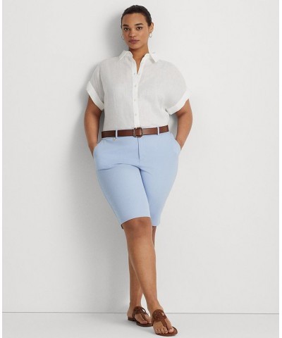 Plus Size Two-Way Stretch Bermuda Shorts Pebble Blue $44.75 Shorts