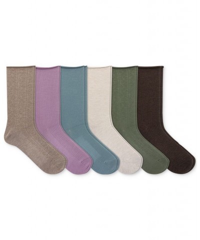 Women's 6-Pk. Roll-Top Floral Crew Socks Asst $12.74 Socks