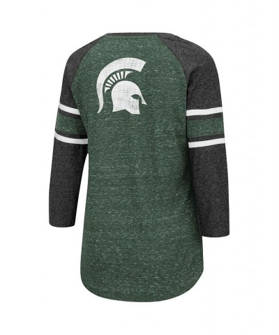 Women's Arkansas Razorbacks Scienta Pasadena Raglan 3/4 Sleeve Lace-Up T-shirt Green, Heathered Charcoal $20.00 Tops