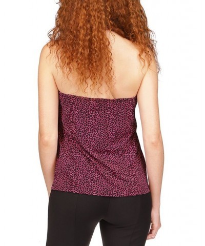 Women's Micro-Print Halter Top Pink $27.63 Tops