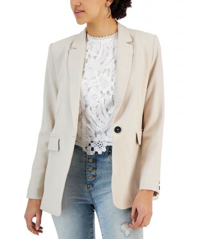 Women's Drew Relaxed-Fit Single-Button Blazer Cream $53.76 Jackets