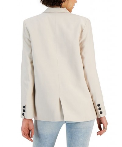 Women's Drew Relaxed-Fit Single-Button Blazer Cream $53.76 Jackets