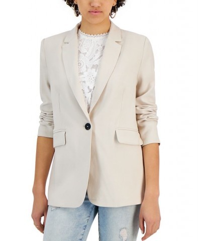 Women's Drew Relaxed-Fit Single-Button Blazer Cream $53.76 Jackets