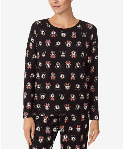 Women's Mickey & Minnie Mouse Sleep Top Black Print $16.51 Sleepwear