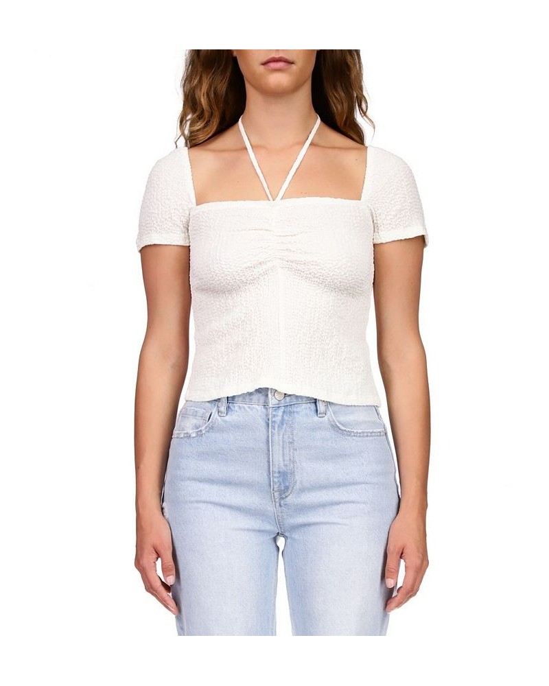 Women's Cap Sleeve Halter Top White $31.74 Tops