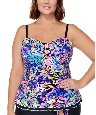 Plus Size Mariposa Underwire Tankini Top & Swim Skirt Waterfall Garden Multi $32.39 Swimsuits