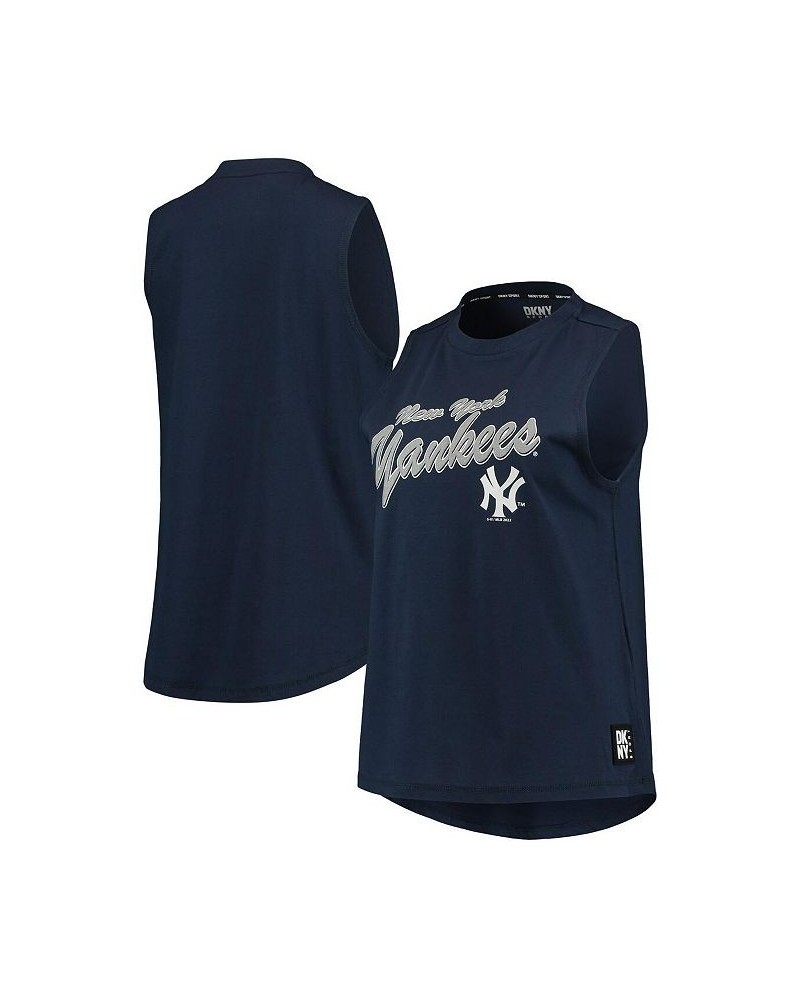 Women's Navy New York Yankees Marcie Tank Top Navy $32.99 Tops