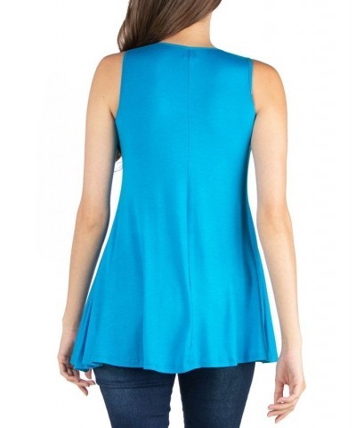 Women's Scoop Neck Sleeveless Tunic Top Pink $19.16 Tops