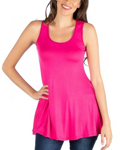 Women's Scoop Neck Sleeveless Tunic Top Pink $19.16 Tops