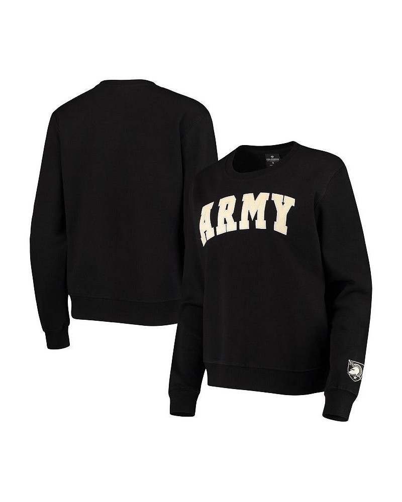 Women's Black Army Black Knights Campanile Pullover Sweatshirt Black $26.40 Sweatshirts